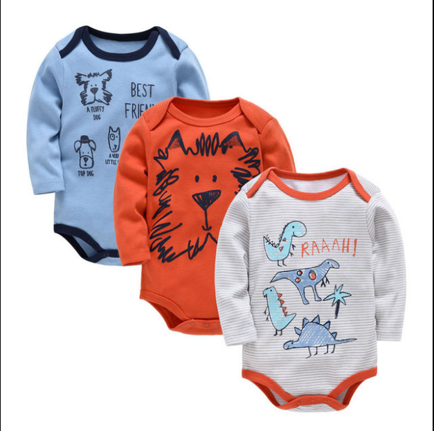Kavkas Baby Boys Girls Bodysuit 6 PCS 3 PCS Long Sleeve 100% Cotton Baby Clothes 0-12 months Newborn body bebe Jumpsuit Clothing
