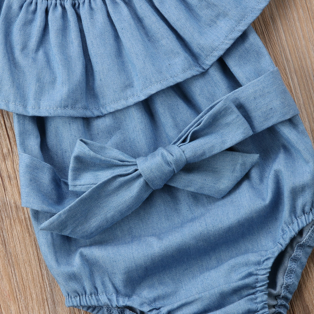 Cute Newborn Toddle Infant Baby Girls Front Bowknot Bodysuit Ruffle Sleeveless Jumpsuit Cotton Summer Outfits Clothes 0 24M