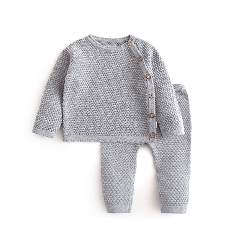 Infant Baby Sweater Suit Autumn Winter Girl Knitting Sweater Set Warm Baby Boy Clothing 2pcs Newborn Baby Clothes 0-3 Years