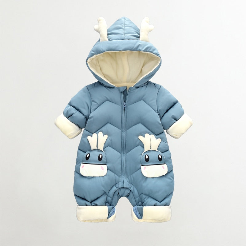 OLEKID Baby Winter Snowsuit Plus Velvet Thick Baby Boys Jumpsuit 0-2 Years Newborn