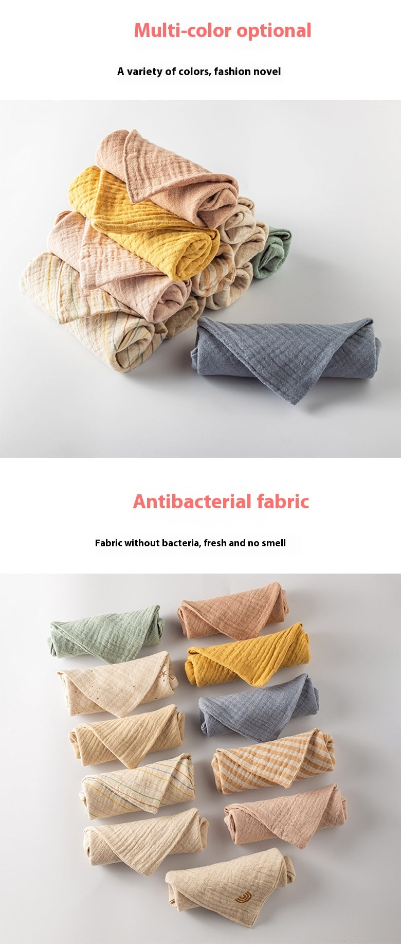 Simple Baby Gauze Cotton Four-layer Square Towel Saliva Towel Face Cloth Color Nursing