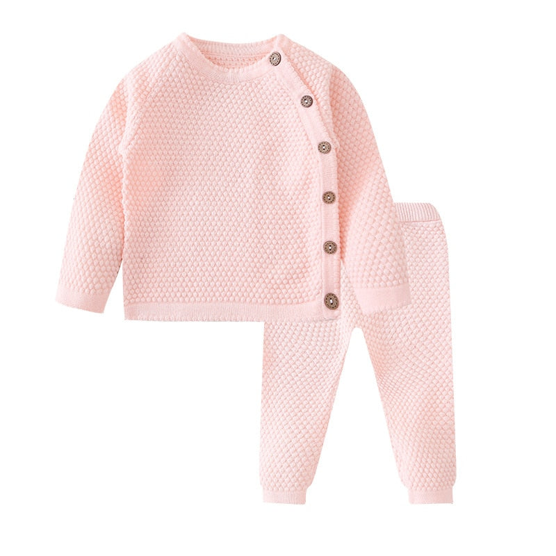 Infant Baby Sweater Suit Autumn Winter Girl Knitting Sweater Set Warm Baby Boy Clothing 2pcs Newborn Baby Clothes 0-3 Years