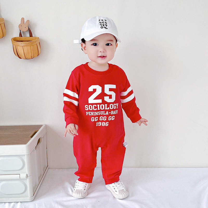 Baby Fall New Long Sleeve Romper Boy Baby Onesie Sports Clothes