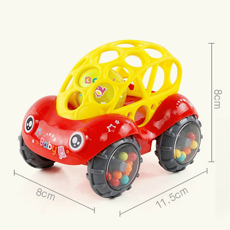 Baby Car Doll Toy Crib Mobile Bell Rings Grip Gutta Percha Hand Catching Ball s for Newborns 0-12 Months