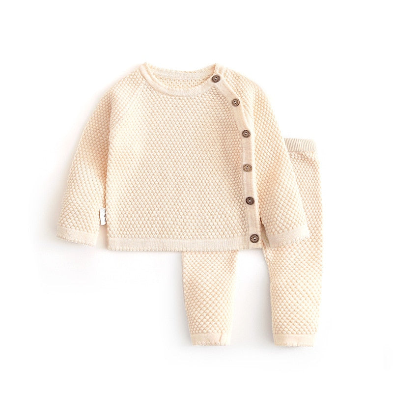 Infant Baby Sweater Suit Autumn Winter Girl Knitting Sweater Set Warm Baby Boy Clothing 2pcs Newborn Baby Clothes 0-3 Years