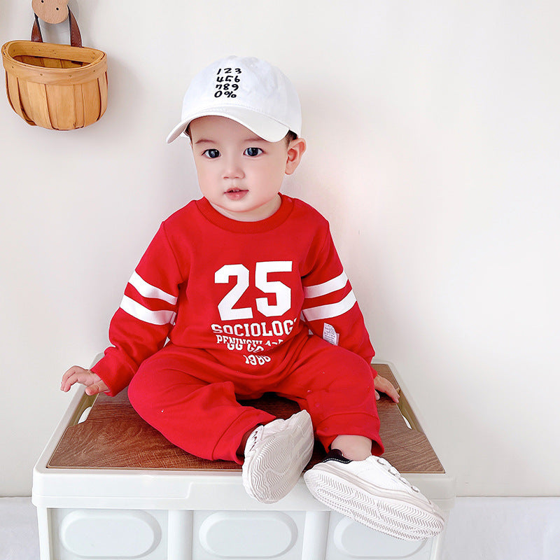 Baby Fall New Long Sleeve Romper Boy Baby Onesie Sports Clothes