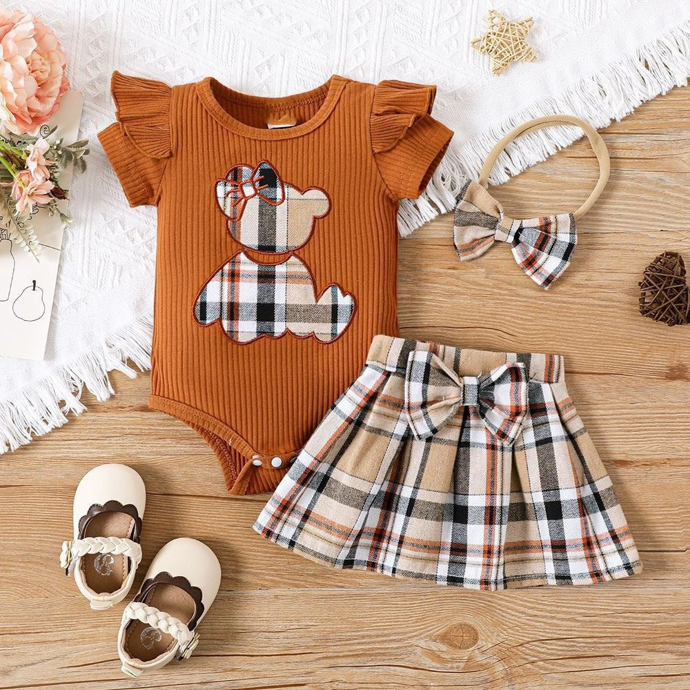 Newborn baby girl summer style teddy bear sticker