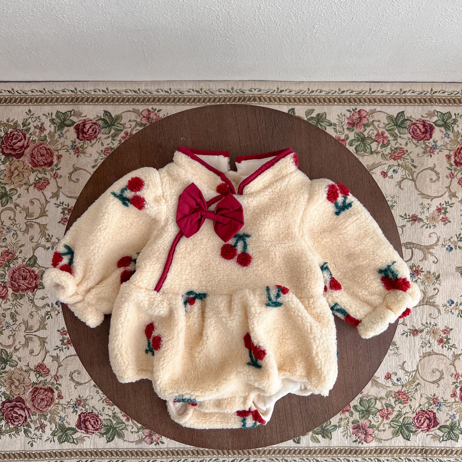 Baby Winter Clothes Newborn Clothes Girl Baby One-Piece Clothes Full Moon Plush Warm Romper Bag Fart Clothes