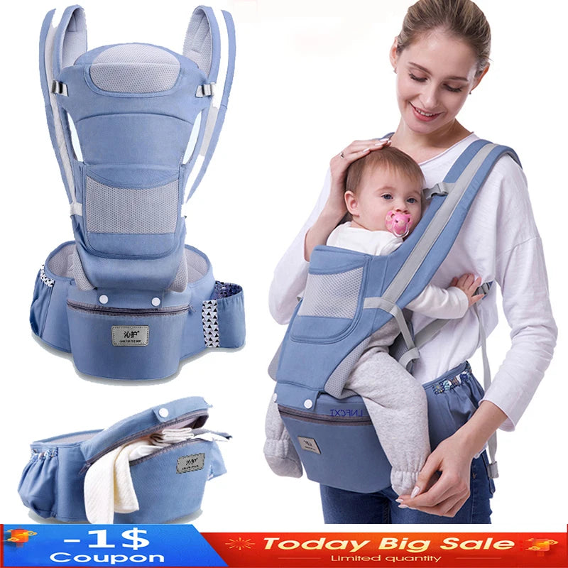 New 0-48 Month Ergonomic Baby Carrier Infant Baby Hipseat Carrier 3 In 1 Front Facing Ergonomic Kangaroo Baby Wrap