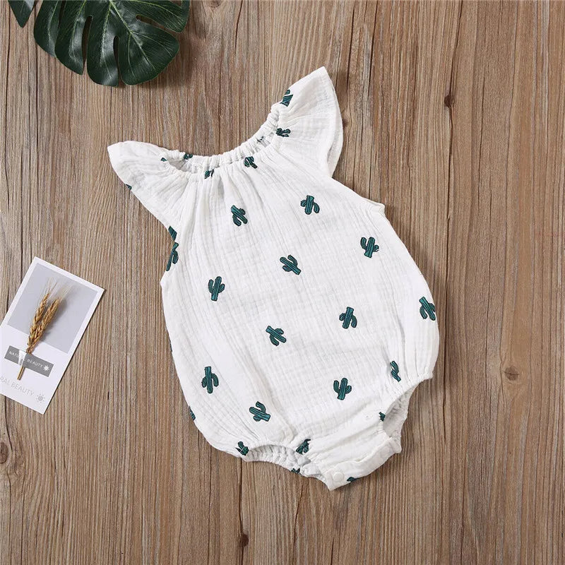 Baby Girl Sleeveless Cotton Bodysuit (0-24 Months)
