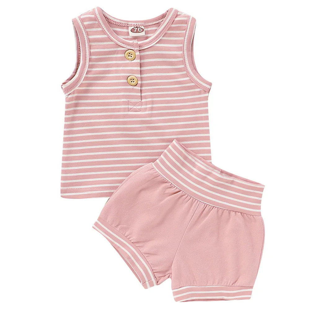 Summer Baby Shorts Set For Girls Boys Newborn Clothes