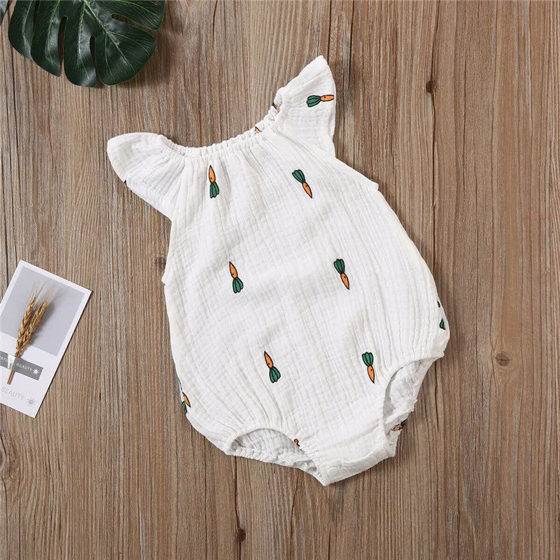 Baby Girl Sleeveless Cotton Bodysuit (0-24 Months)