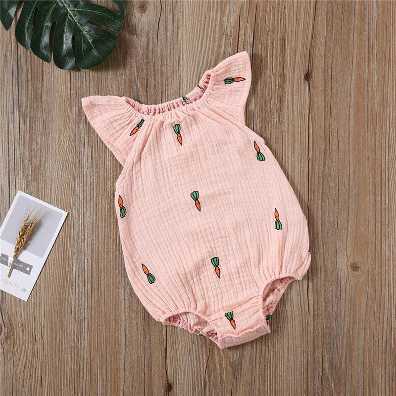 Baby Girl Sleeveless Cotton Bodysuit (0-24 Months)