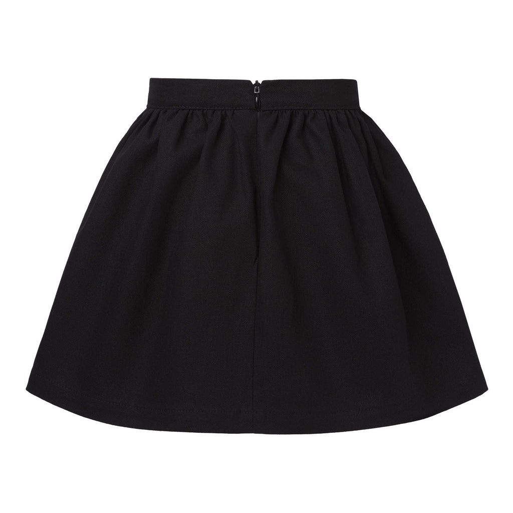 Black Cotton Canvas Skirt