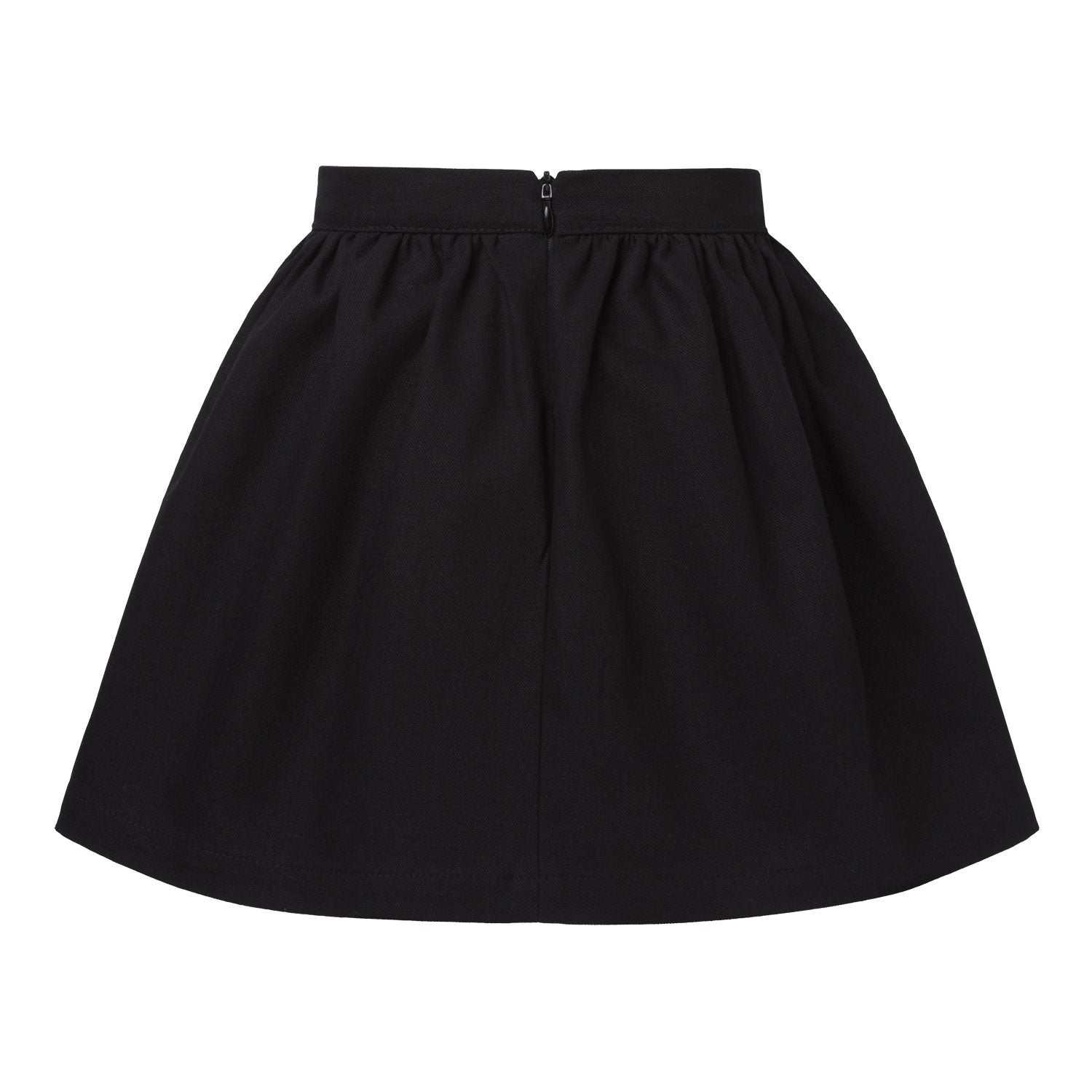 Black Cotton Canvas Skirt