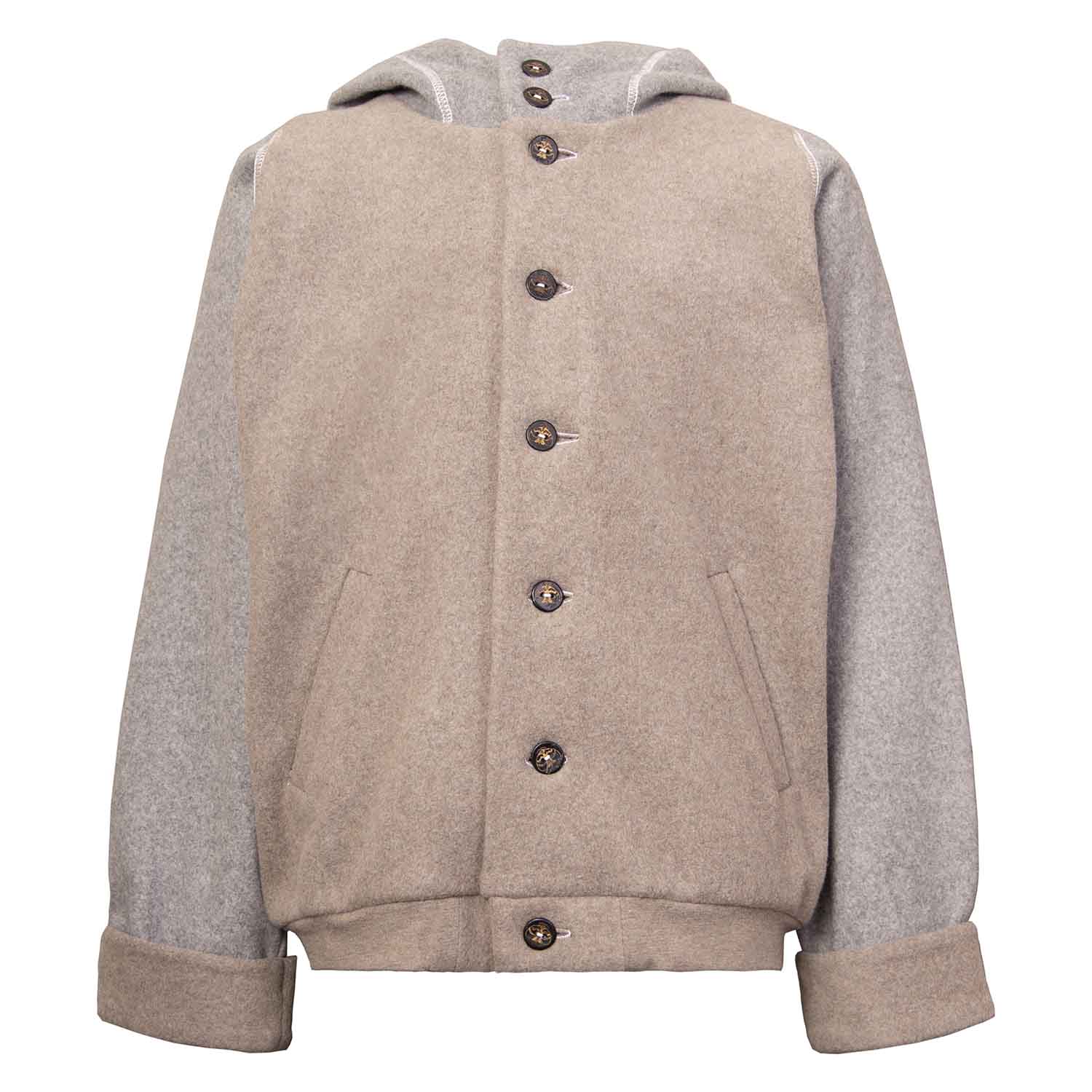 Beige Fleece Hoodie for Kids