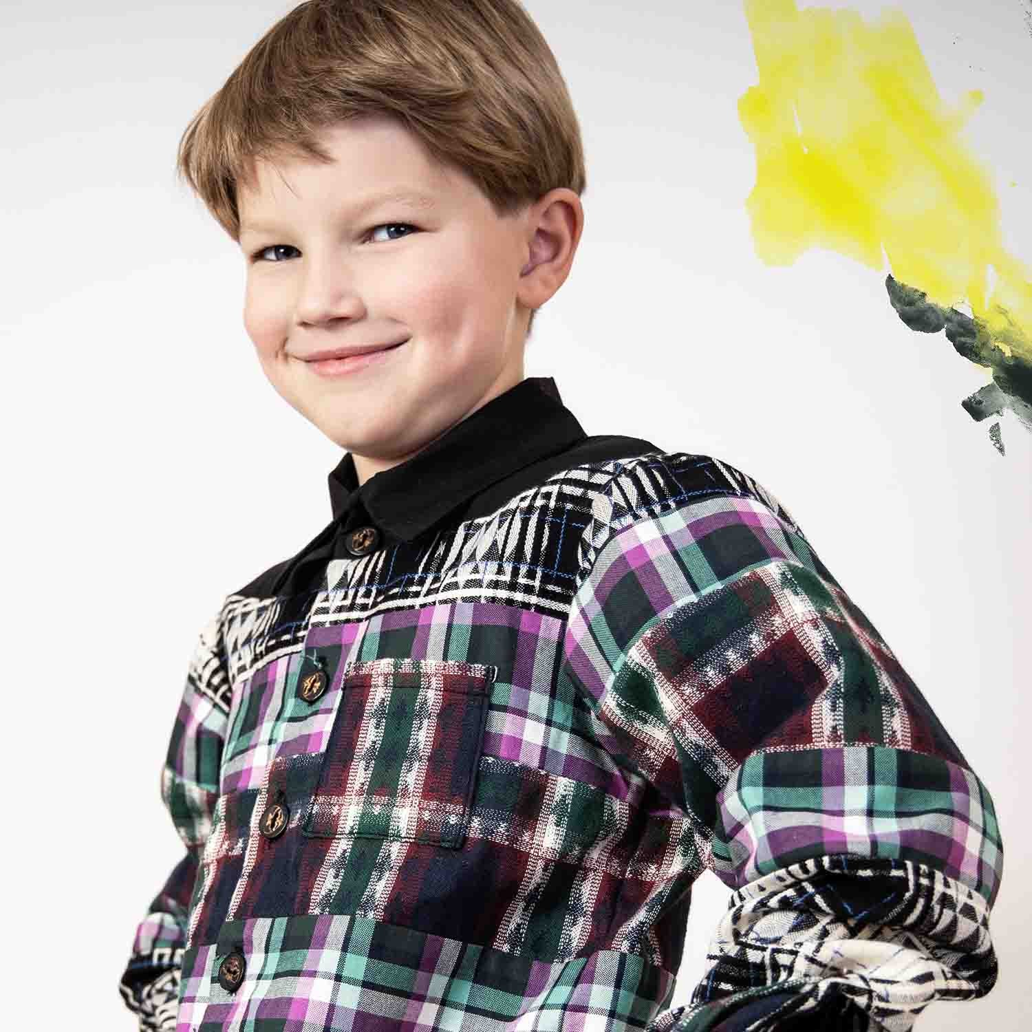 Mixed Tartan Plaid Shirt