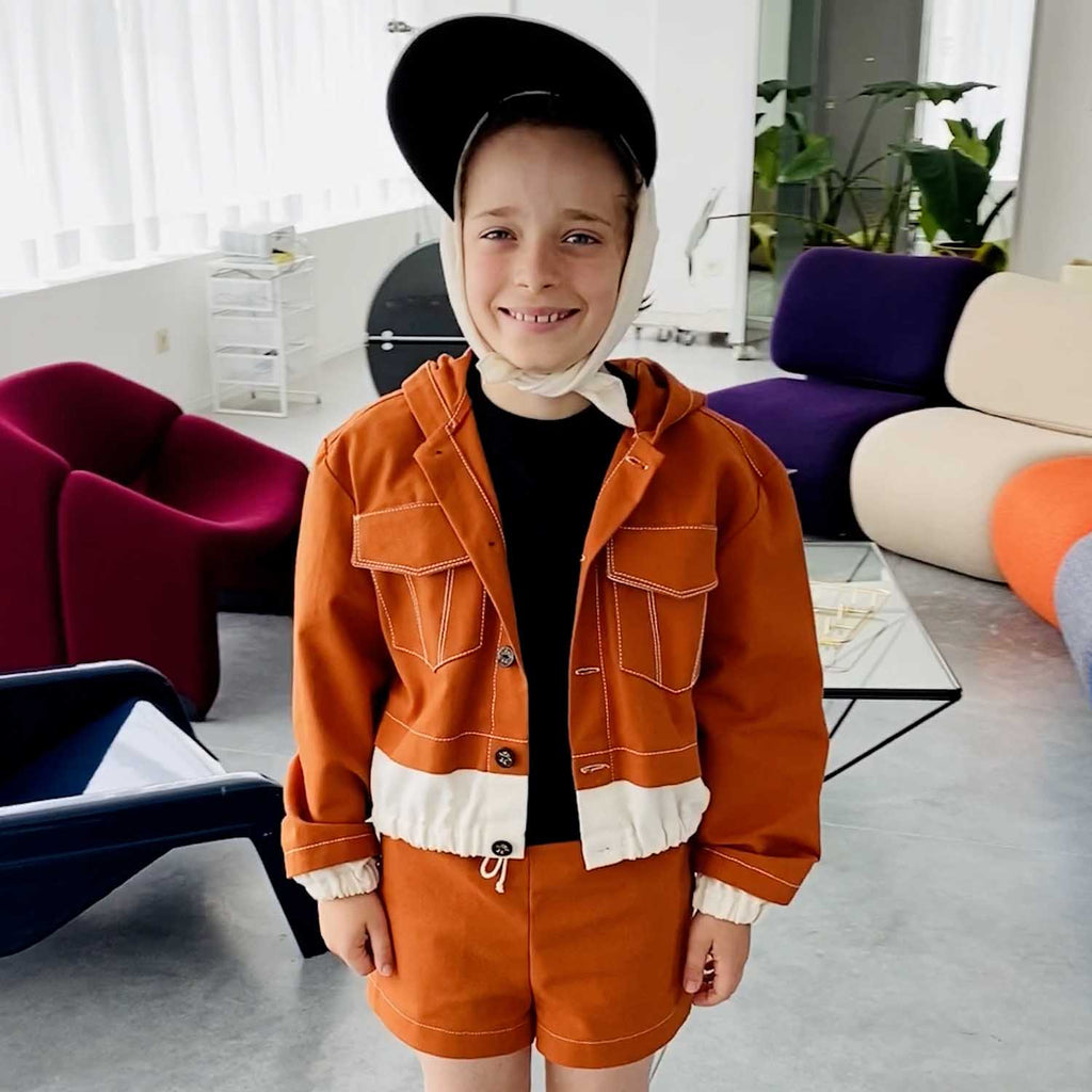 Orange Bomber Jacket for Kids