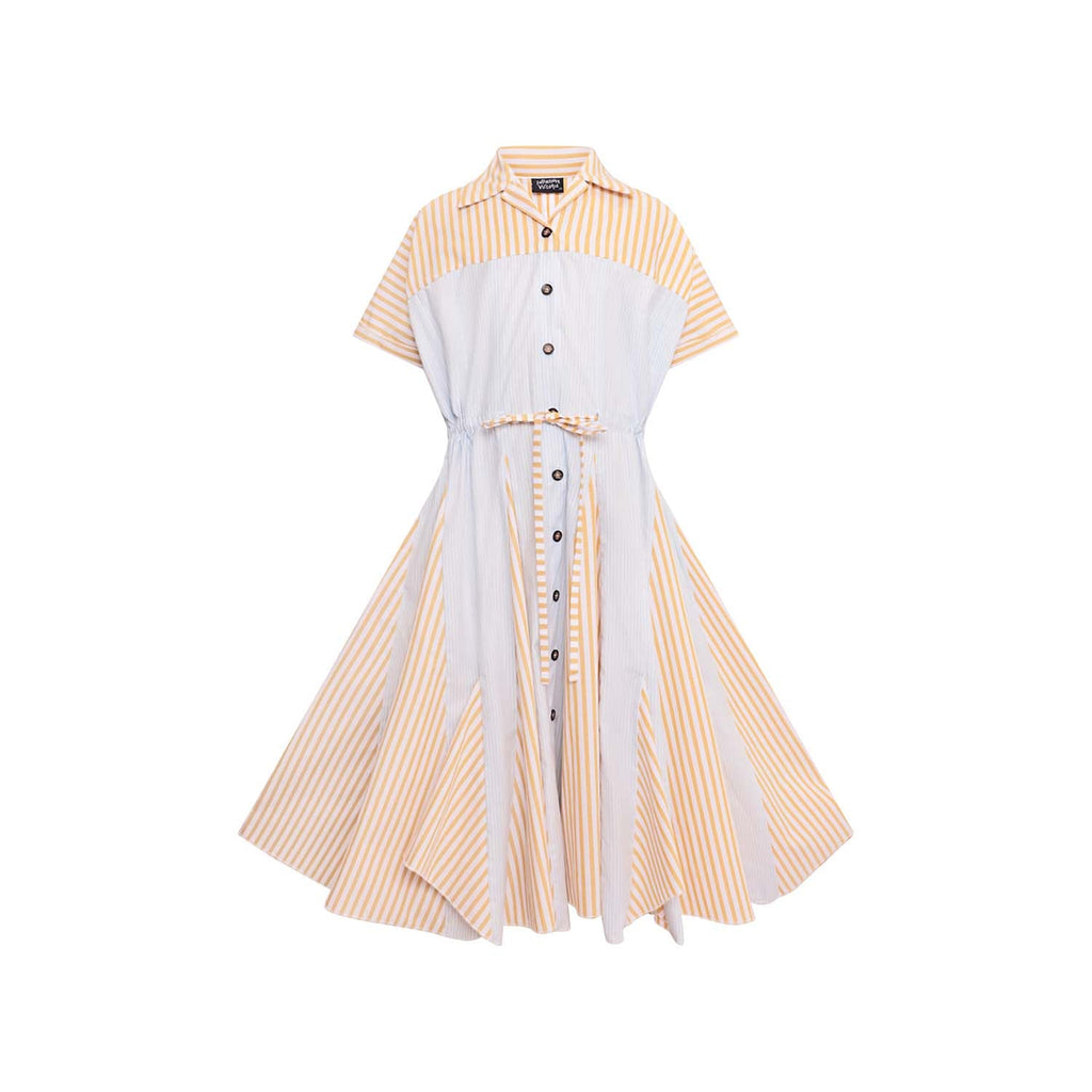 Zero Waste Girls Shirt Dress in Stripes