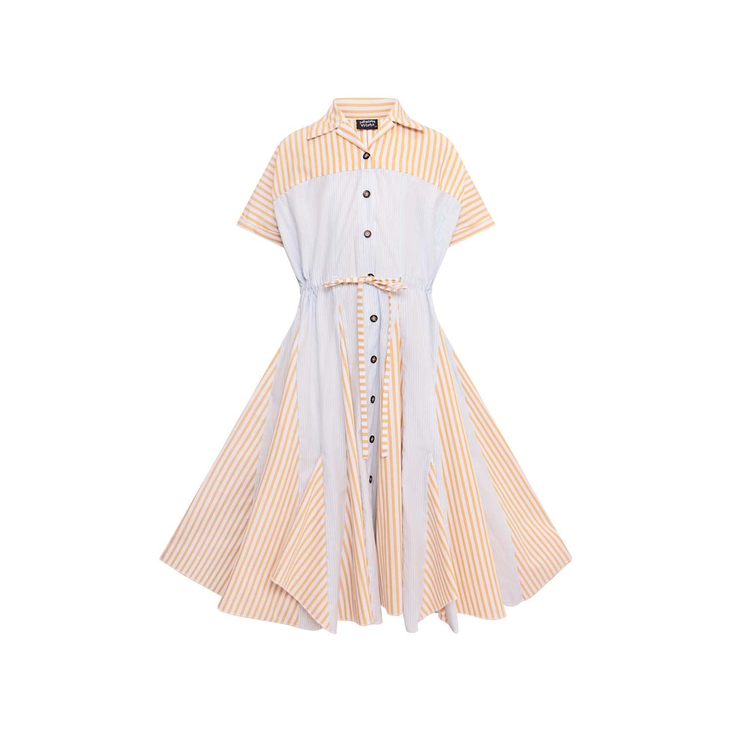 Zero Waste Girls Shirt Dress in Stripes