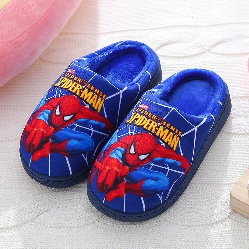 Cartoon Printed Spider-man Cotton Slippers For Children's Shoes