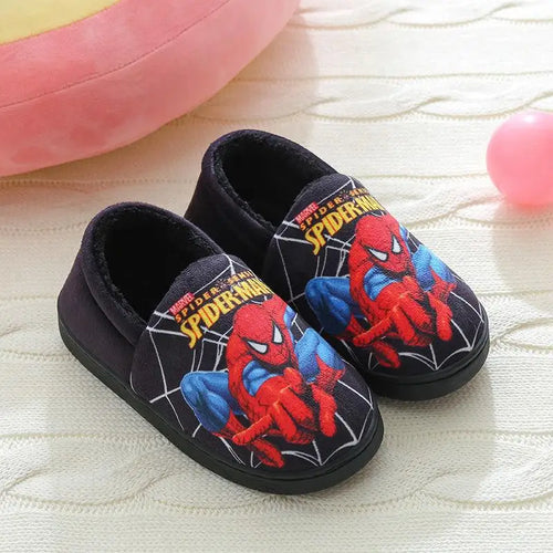 Cartoon Printed Spider-man Cotton Slippers For Children's Shoes