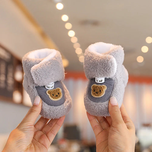 Cute Bear Baby Shoes Cartoon Soft Soled Snow Boots for Infant Boy Girl