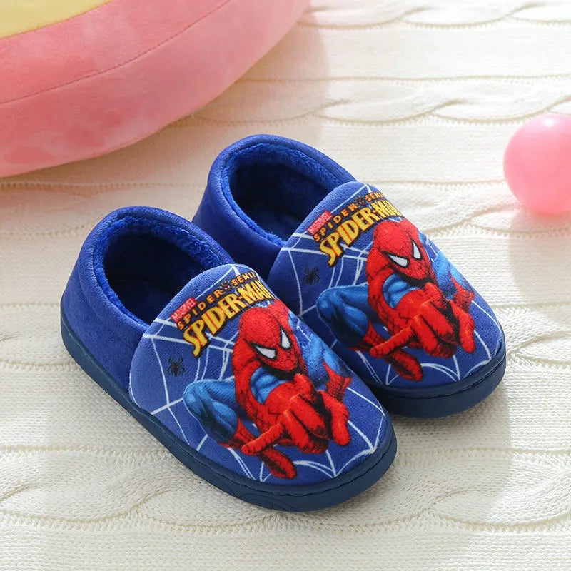 Cartoon Printed Spider-man Cotton Slippers For Children's Shoes