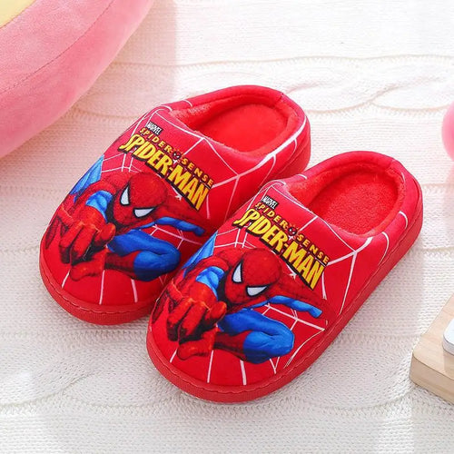 Cartoon Printed Spider-man Cotton Slippers For Children's Shoes