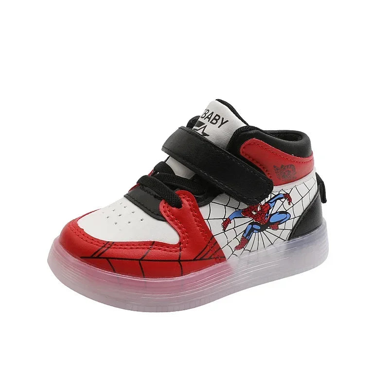 Disney Children's Led Light Shoes Fashion Aoger Spiderman Boys