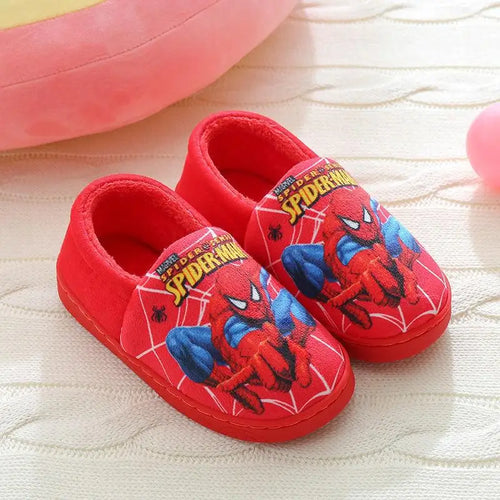 Cartoon Printed Spider-man Cotton Slippers For Children's Shoes