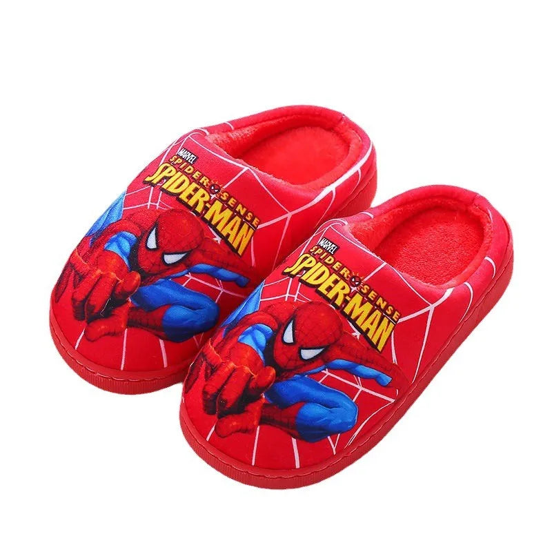 Cartoon Printed Spider-man Cotton Slippers For Children's Shoes