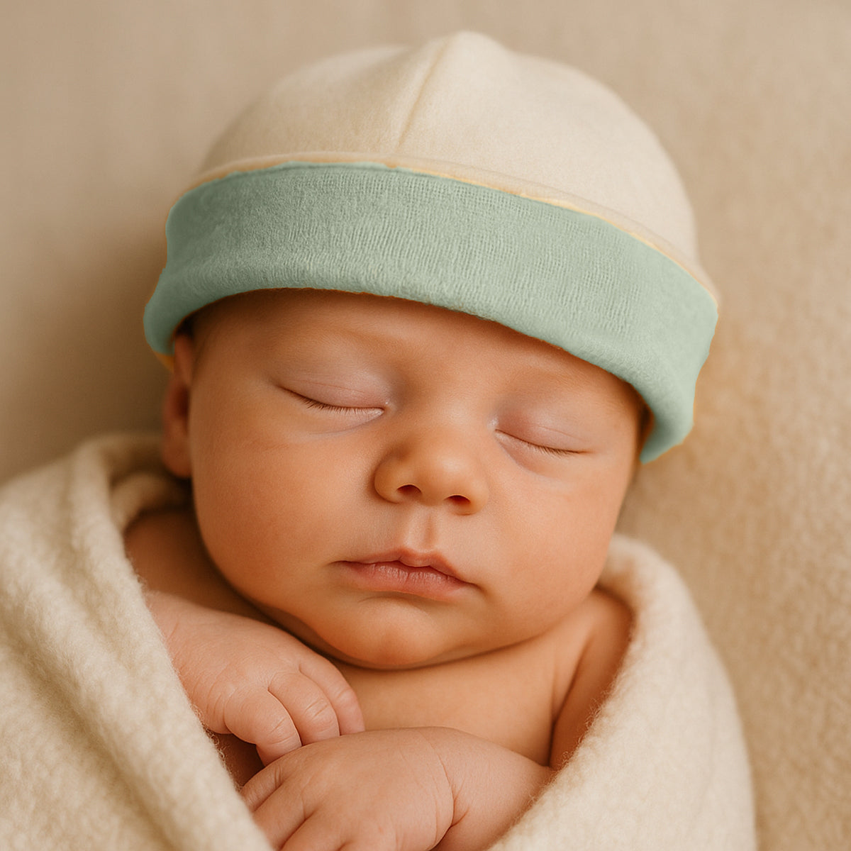 Newborn Hat in Organic Cotton - Green