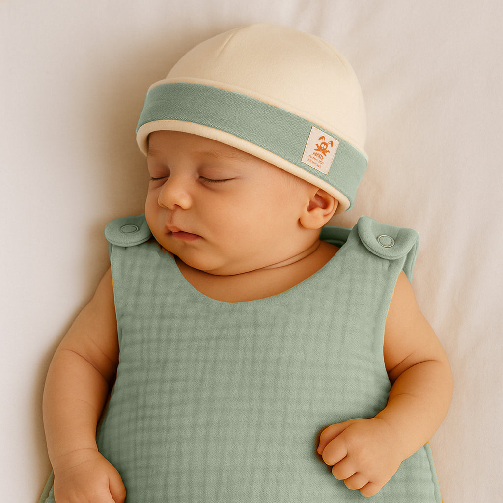 Newborn Hat in Organic Cotton - Green